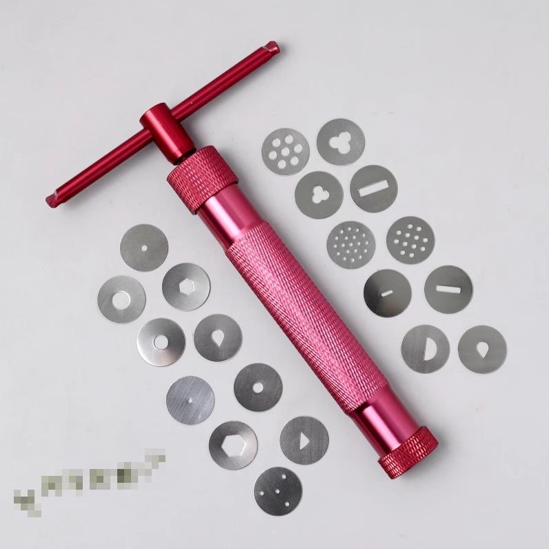 翻糖花边器20种形状花边挤泥器翻糖挤泥工具人偶头发工具