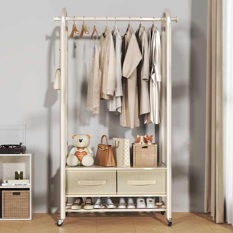 带落地衣帽架抽屉床头置架简易架晾衣架收纳物可小型家用挂衣移动