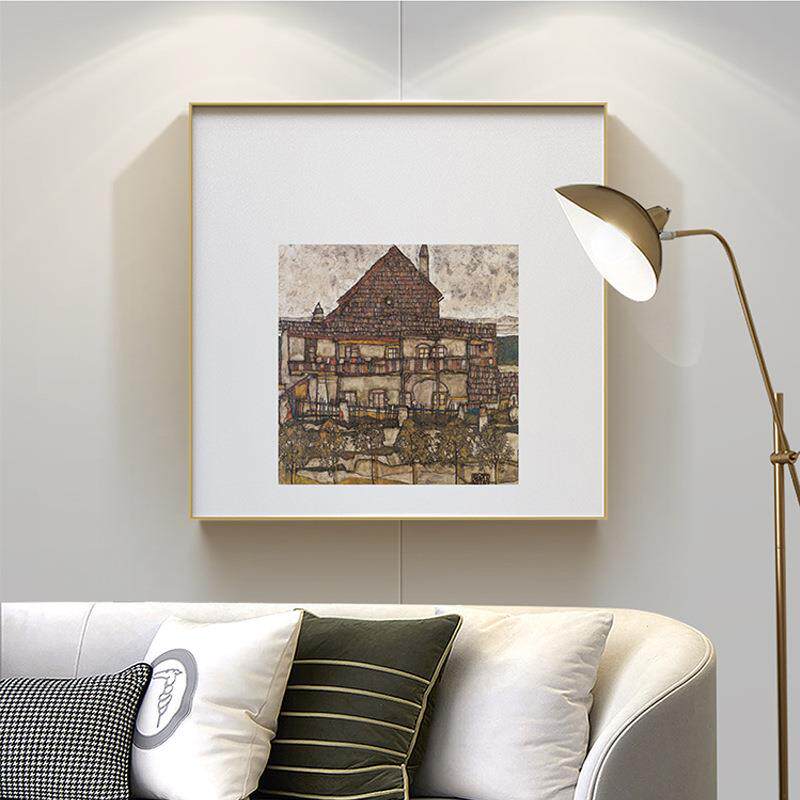 小镇 席勒埃贡抽象艺术画现代轻奢客厅背景墙画简约餐厅多联挂画