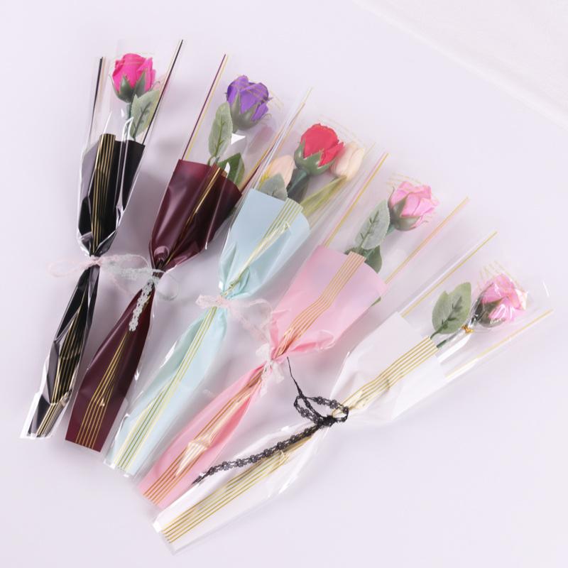 玫瑰花包装袋单支鲜花餐桌花艺