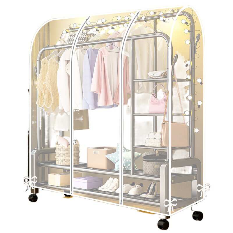 落地衣架防尘罩遮灰尘罩双杆简易衣架盖透明加厚衣服防尘罩防尘袋