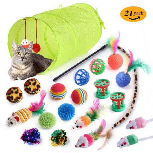 新品宠物猫玩具隧道套装逗猫棒互动毛绒老鼠发声玩具猫咪用品