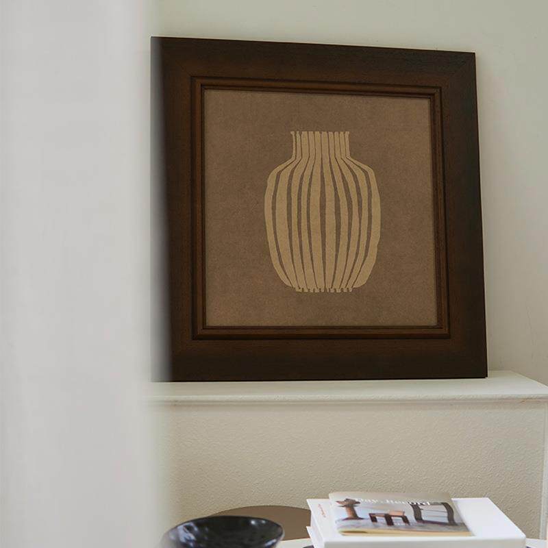 瓶安 法式南洋中古风复古艺术客厅装饰画餐厅玄关斗柜花瓶挂画