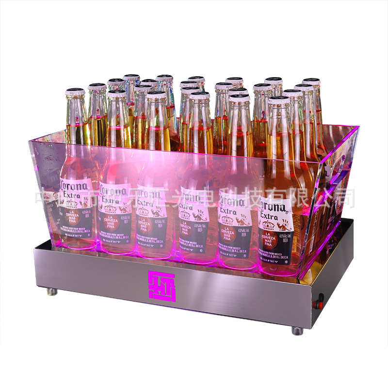 发光冰桶 不锈钢底座梯形亚克力分层香槟桶ktv酒吧冰块桶LED酒具