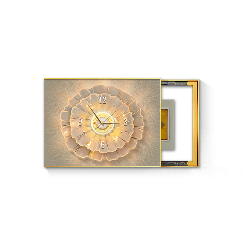 花卉电表箱装饰画轻奢高级感创意钟表挂画遮挡配电箱电源总开关盒