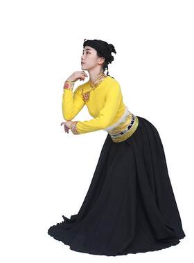 族半身裙藏式民族裙风广场服装女练功大摆臧舞蹈演藏出练习裙