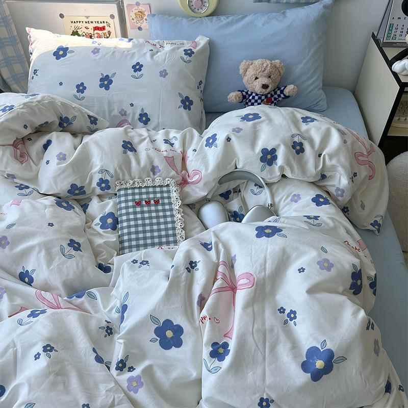A类婴级天竺棉水A466洗棉四套床单罩被套被件床品母学生宿舍三件