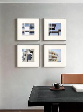 建筑光影 现装代约客厅饰画QX202211抽象简几何建筑壁画卧室组合