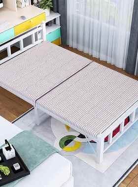 单人1米2折硬叠床单人用铁床HEN家小户型床一米二出租屋房陪护板