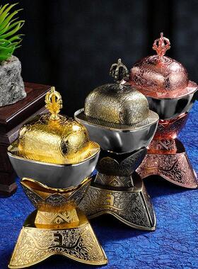 藏传供奉佛具合金托 托巴法器供具鎏金托 托巴碗佛前家用供水酒杯