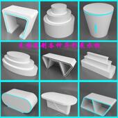 异形展厅展台展示台圆柱摆台圆形产品展示柜烤漆中岛展览展示柜