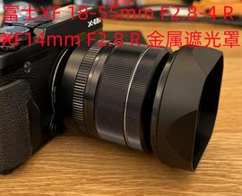 适用富士xf18-55mmf2.8-4rxf14mmf2.8rxt5相机金属遮光罩