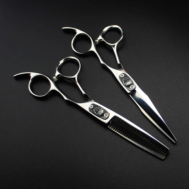 6.0寸骷髅宝石款  美发剪刀 理发剪 平剪 刘海剪 打薄剪LW-05