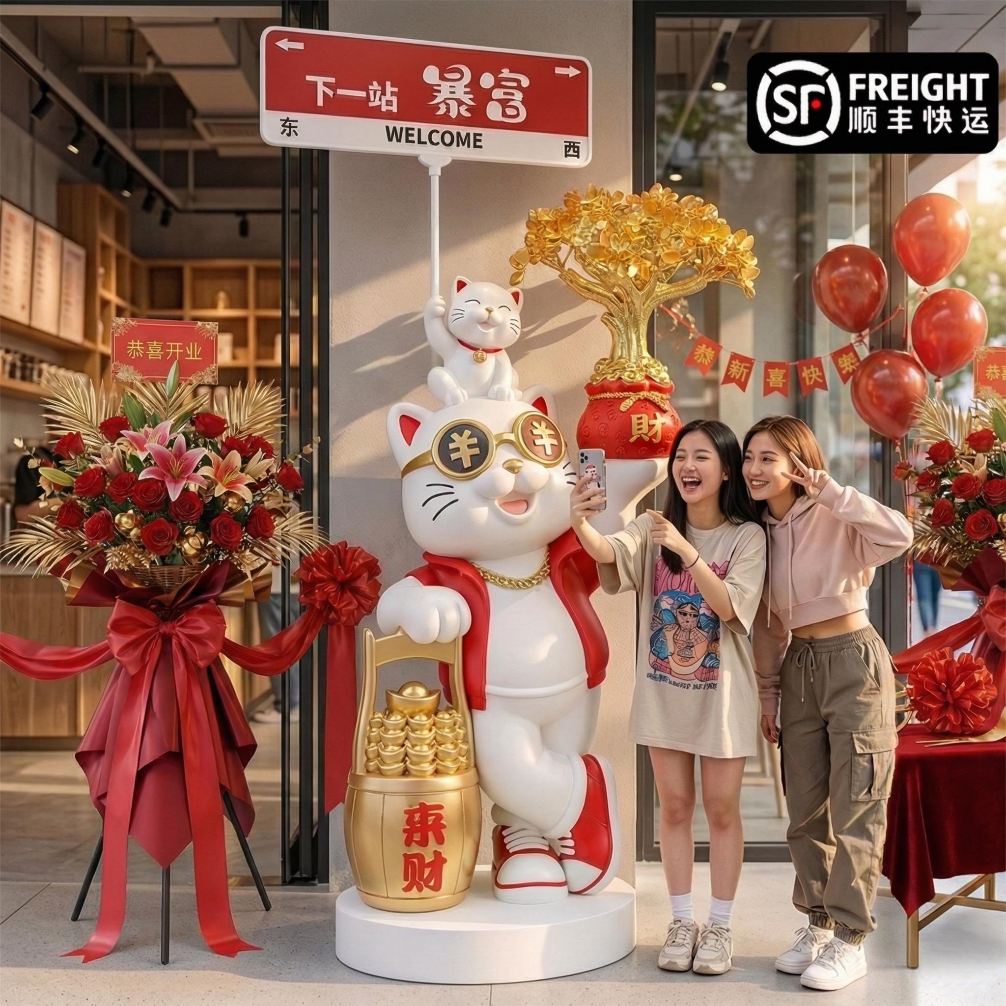 开业礼品高档招财猫摆件大型落地大号前台装饰品大吉生意兴隆礼物
