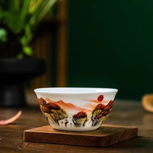 鸿运当头主人杯茶器国家级大师刘培竹手绘陶瓷杯颜值茶器家用收藏