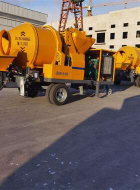 柴油动力混凝土搅拌拖泵JBS40-10-84R滚筒搅拌拖泵柴油