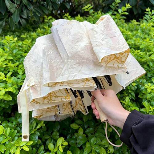 白桦树雨伞晴雨两用女折叠伞小巧便携室外女生高颜值2026新款