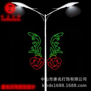 2M高LED铁艺灯带中国结220V 节日彩灯 路灯灯杆装 饰灯 灯杆挂件