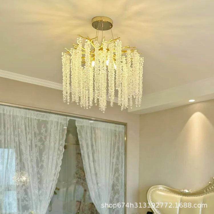 法式轻奢水晶树枝吊灯客厅主灯后现代艺术茶室餐厅灯创意卧室灯具