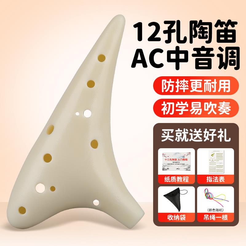 高档陶笛乐器12孔小学专用初学中A树C音生脂陶笛十二孔C调儿童陶