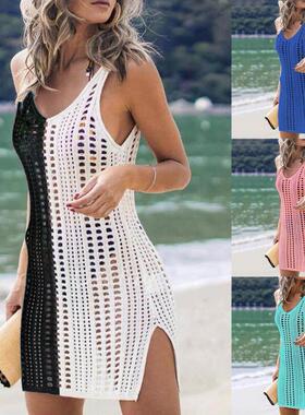 70% Hot Sell Summer Women Beach Dress Solid Color Anti Sun H