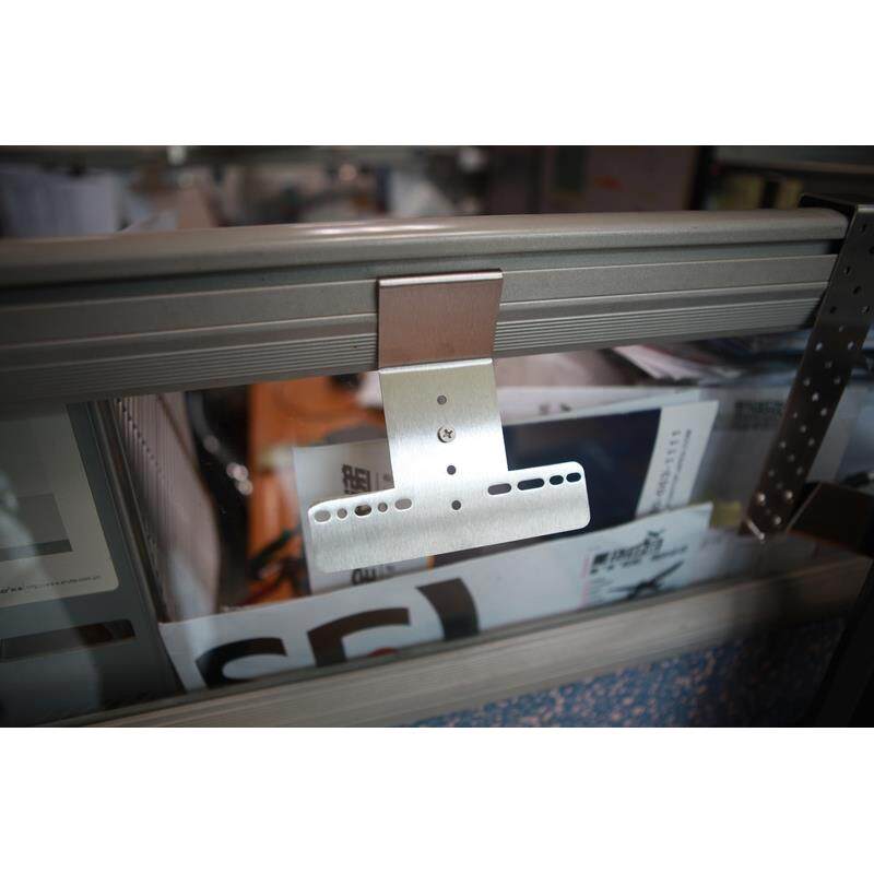 创意办公桌屏风配件 隔断插缝固定电话挂钩 钢制下挂式电话托 托