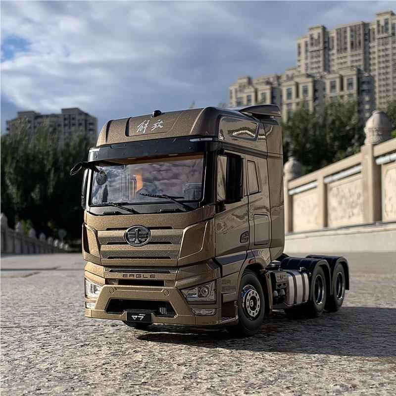 高档一汽解原厂1:4车模解放J7牵引头工程运放输卡车合仿真汽2金车