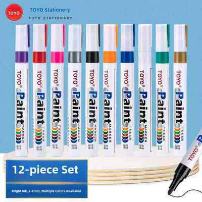 Toyo(Toyang) Sa101红黑灰蓝绿黄银白金彩色油漆笔工业不褪色防
