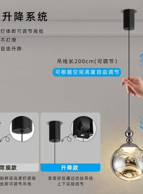 升降悬熔停岩吊灯客厅大37368厅别墅灯计师loft设挑空复式楼梯间