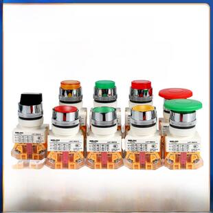 德力西LAY7-11BN按钮开关电源自覆位带灯按压式自锁启动平头旋钮