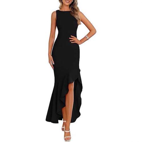 Women'S Summer Bodycon Maxi Dress 2025 Sleeveless Ruffle