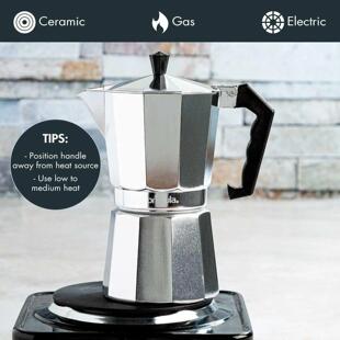 Aluminum Classic Stovetop Espresso Coffee Maker Continental