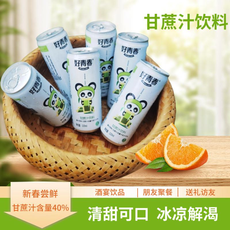 网红甘蔗汁广西特产好青春果味饮料320ml*12罐小礼盒装清凉果蔬汁