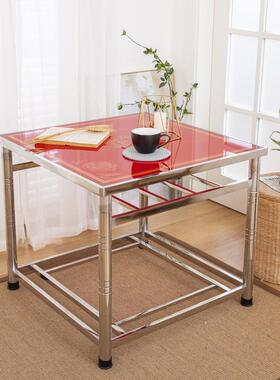 取NF76JMS9M5SUS304家用锈钢烤火桌折新不叠组装桌冬季款加厚正方