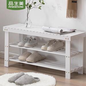 品生美实木换鞋凳家用入户穿鞋凳简约鞋柜玄关鞋架进门口可坐凳子