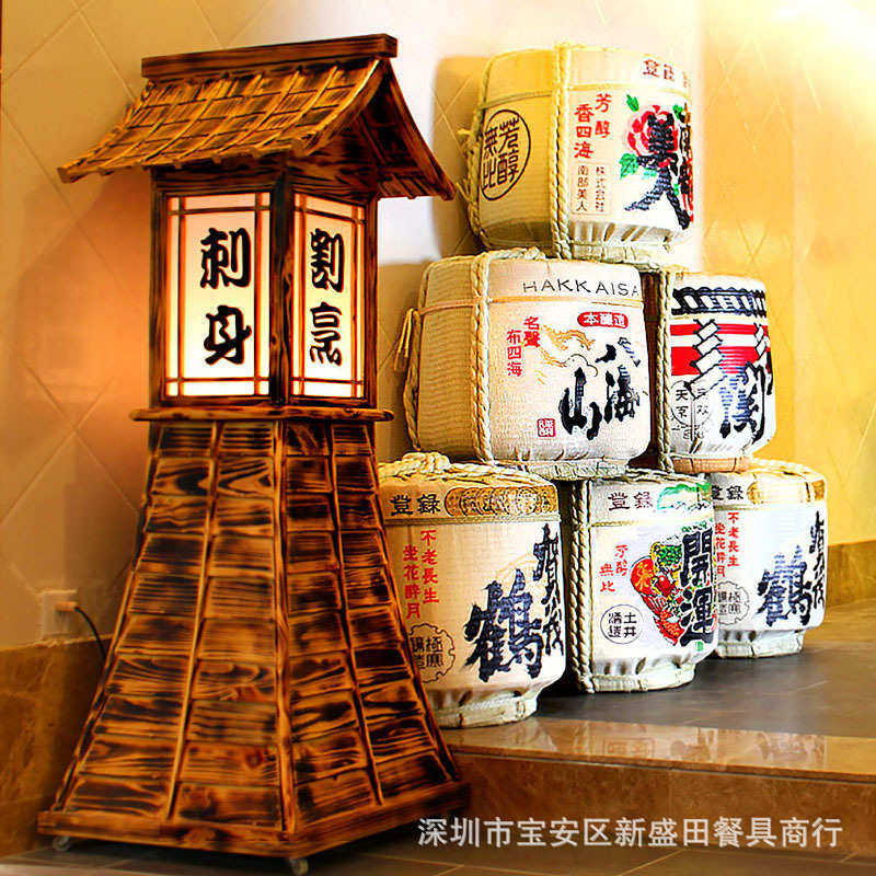 烧鸟摆件烧肉店门口木灯箱民宿实木灯箱宣传灯箱料理店