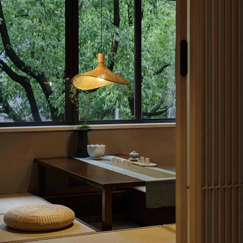 竹编吊灯新中式灯饰藤编禅意茶室餐饮灯日式竹艺灯笼茶楼仿古灯罩,家装灯饰光源,客厅吊灯,淘宝优惠券,粉丝福利购,淘宝优惠卷