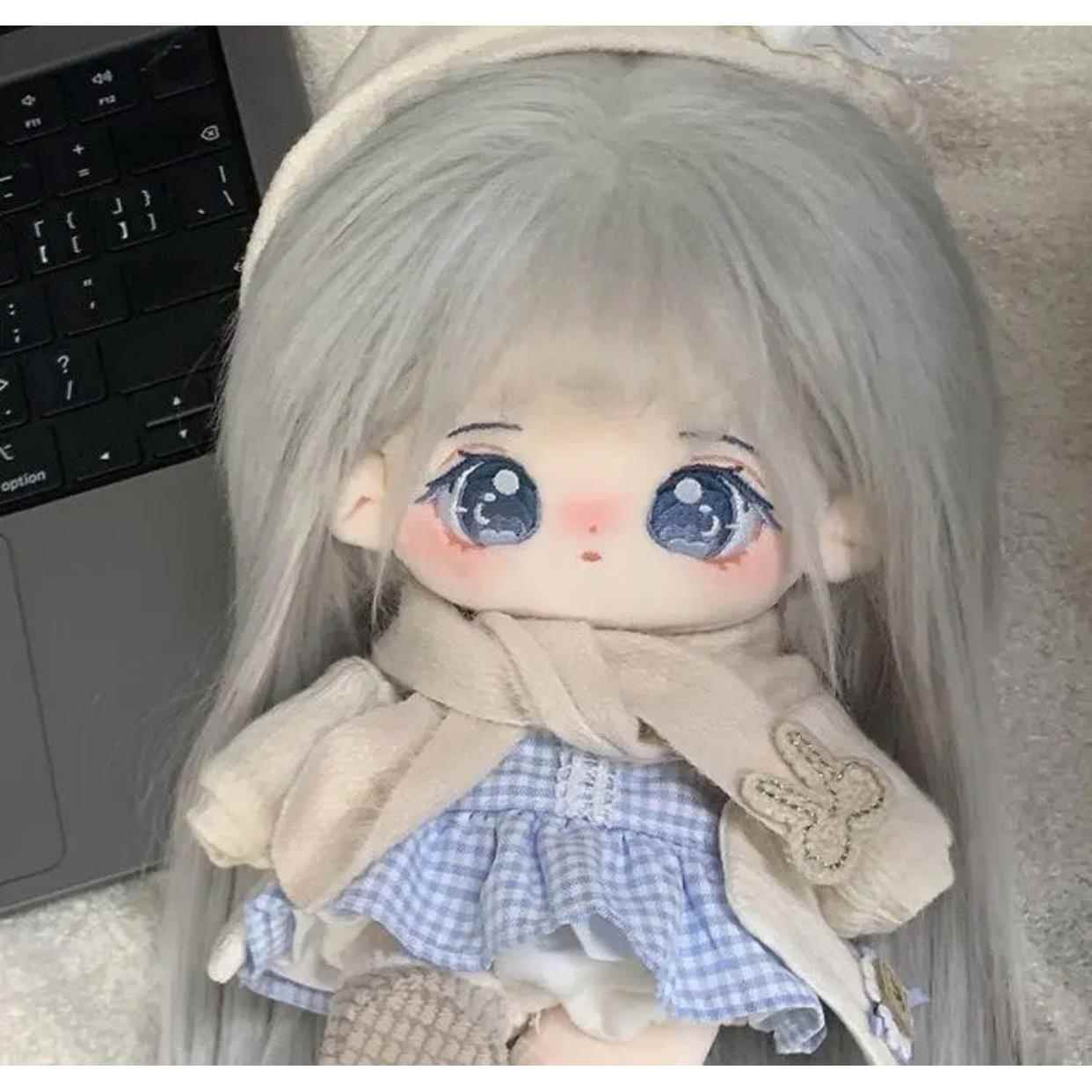 雪玉兔兔20cm棉花娃娃娃衣 无属性棉花换装衣服春季新款可爱女装