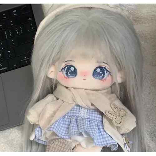 雪玉兔兔20cm棉花娃娃娃衣 无属性棉花换装衣服春季新款可爱女装