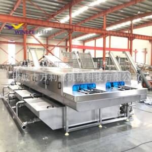 包子托盘喷淋清洗烘干机食堂餐盘双通道灭菌清洗机不锈钢洗筐机