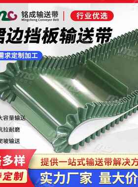 厂家直供绿色PVC挡板提升带提升机输送带 挡板爬坡输送带爬坡带