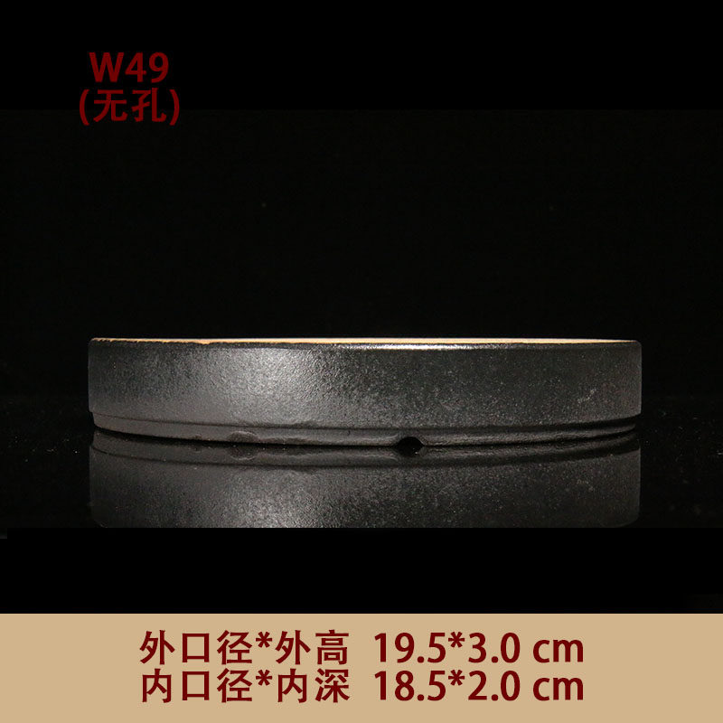 紫砂花盆仿古无孔插花无孔水生植物苔藓假山水盆吸水石附石菖蒲盆