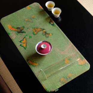 慢蓝真丝香云纱茶席 双面复古禅意干泡台国风手工茶垫茶席茶铺