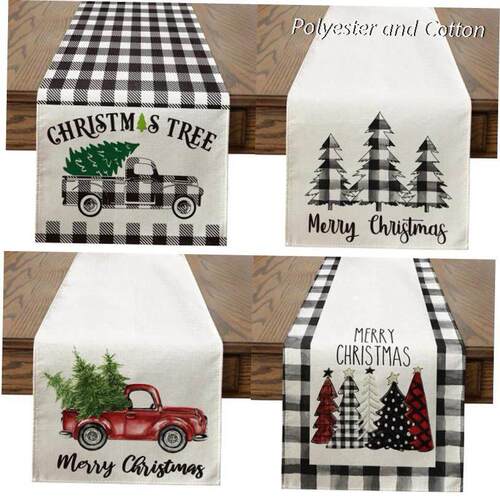 Fashion Christmas tree printed table runner flag kitchen