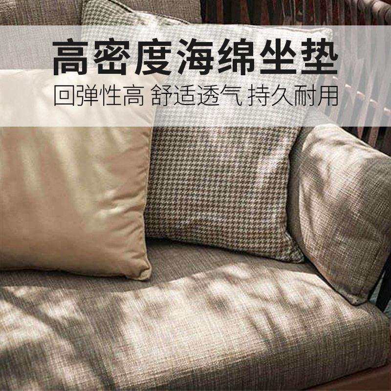 休闲户外藤编沙发别墅家具北欧藤椅庭院藤艺茶几休闲双人编织沙发