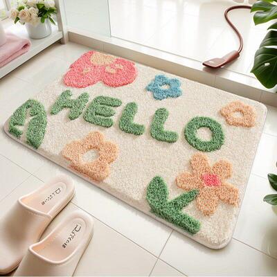 Absorbent felt bedroom entrance door mat bathroom rug carpet