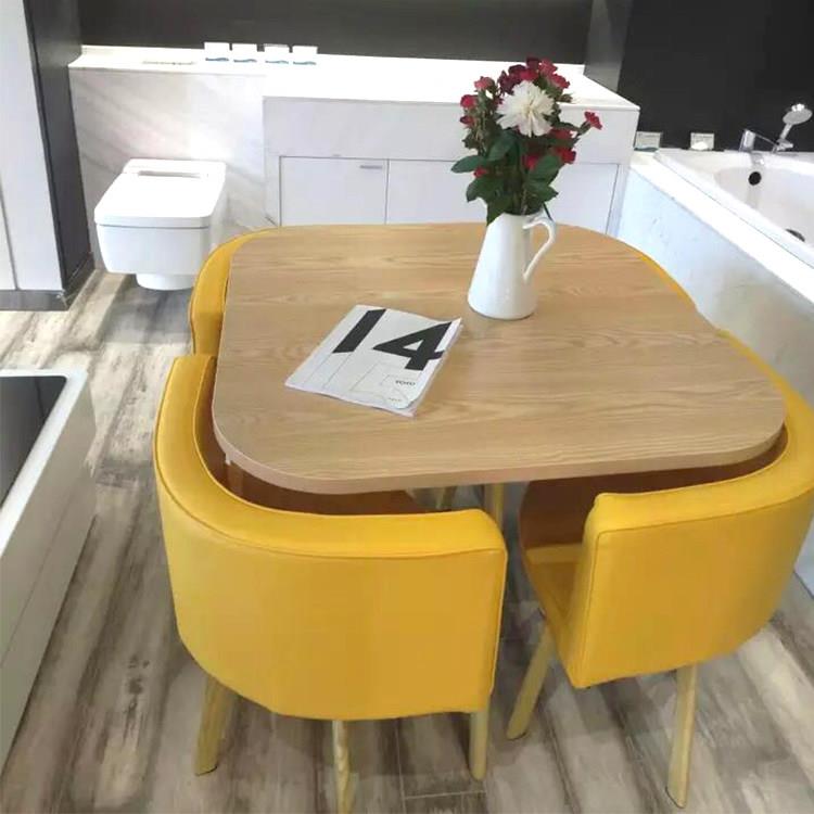 接待桌椅组合洽谈桌商店铺面会客桌椅公寓小户型折叠餐桌椅休闲方