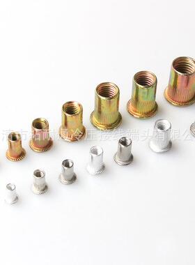 1铆2母00pcs铆螺母套装M3~M1拉帽平头柱纹螺母ZQL拉铆螺2直销