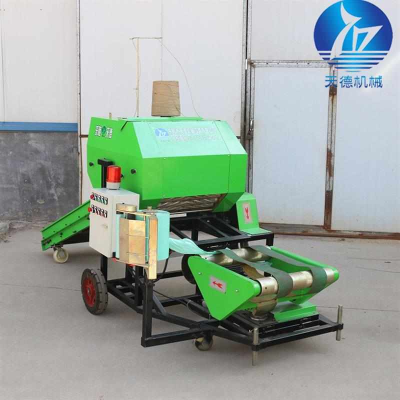 精品玉米秸秆打捆包膜一体机 小型养殖饲料黄储青储打包机 牧草打