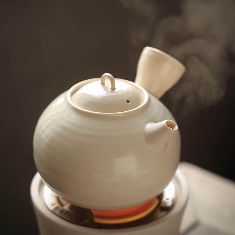 玩物集 白泥侧把急须 苏打釉煮茶壶 烧水壶炭炉电陶炉 工夫茶炉碳图片